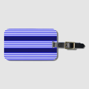 Blue and white five stripes pattern luggage tag