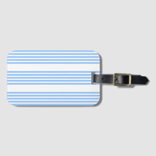 Blue and white five stripes pattern luggage tag