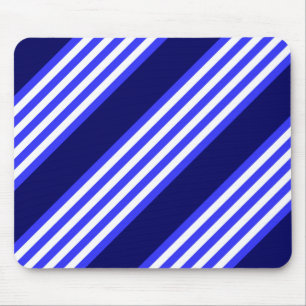 Blue and white five stripes pattern mouse mat