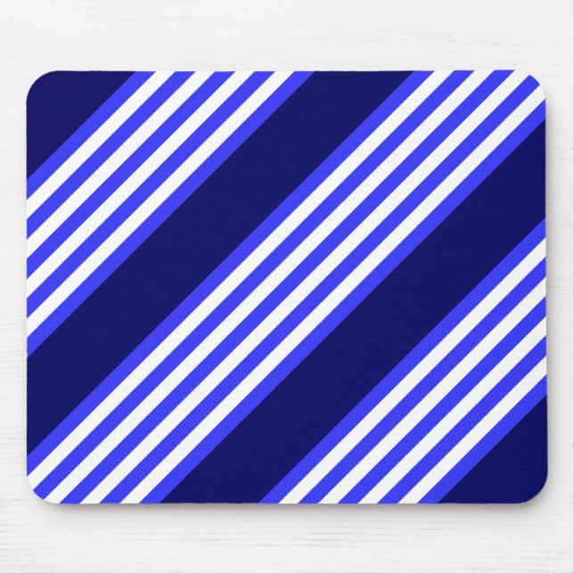 Blue and white five stripes pattern mouse mat (Front)