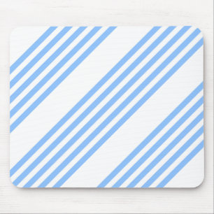 Blue and white five stripes pattern mouse mat