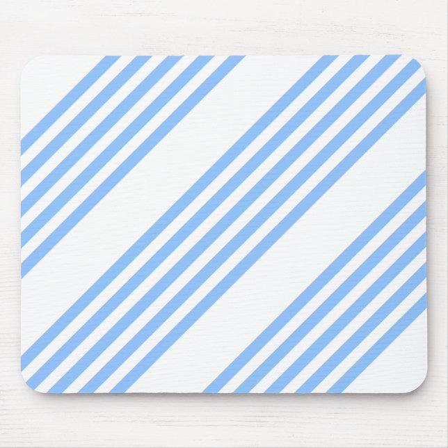 Blue and white five stripes pattern mouse mat (Front)