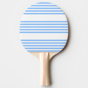 Blue and white five stripes pattern ping pong paddle