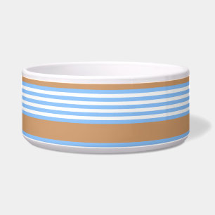 Blue and white five stripes pattern with tan