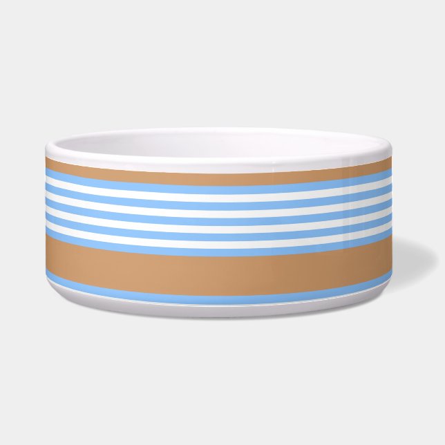 Blue and white five stripes pattern with tan (Front)
