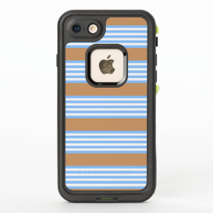 Blue and white five stripes pattern with tan