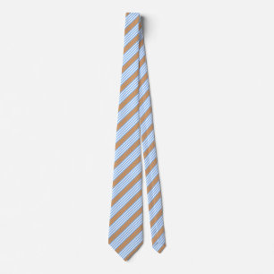 Blue and white five stripes pattern with tan tie