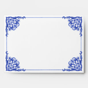 Blue and White Floral Bridal Shower  Envelope