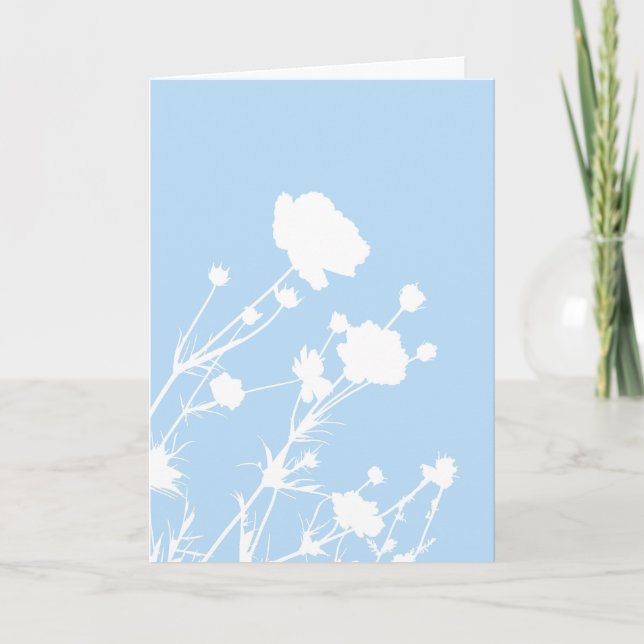 Blue and White Floral Card (Front)