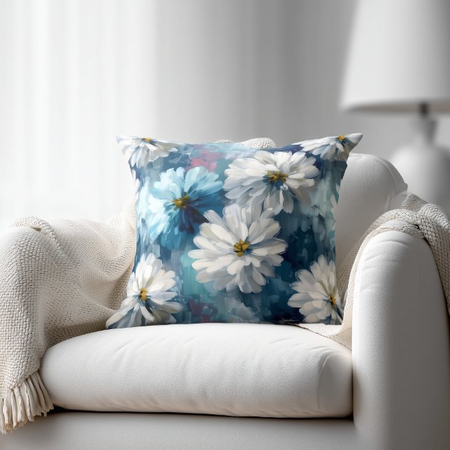 Blue and White Floral Cushion (Creator Uploaded)