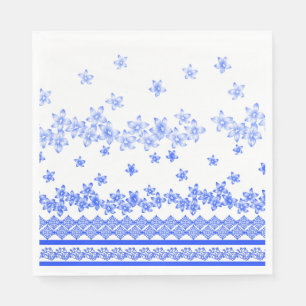 Blue and White floral design, Napkin