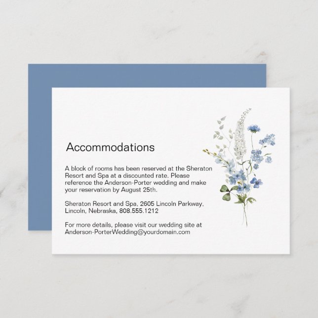 Blue and White Floral Enclosure Card (Front/Back)