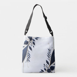 Blue and White Floral/Flowers Tote