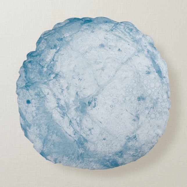 Blue and white floral mattress round cushion (Front)