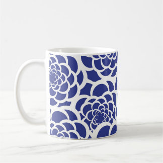 Blue and White Floral Mug