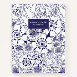 Blue and White Floral Named Prayer Journal