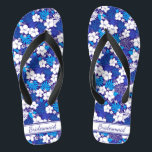 Blue and White Floral Pattern Wedding Bridesmaid Flip Flops<br><div class="desc">Classic blue and white floral pattern design, makes a memorable gift for wedding party members: bride tribe, bridesmaids, mother of the bride, maid of honour... adding a stylish dose of glam to your wedding day, bachelorette party, or other celebration. ♥Customise it with your wording by using the template fields. ♥ If you want...</div>