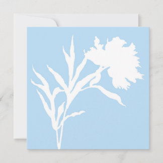 Blue and White Floral Silhouette Card
