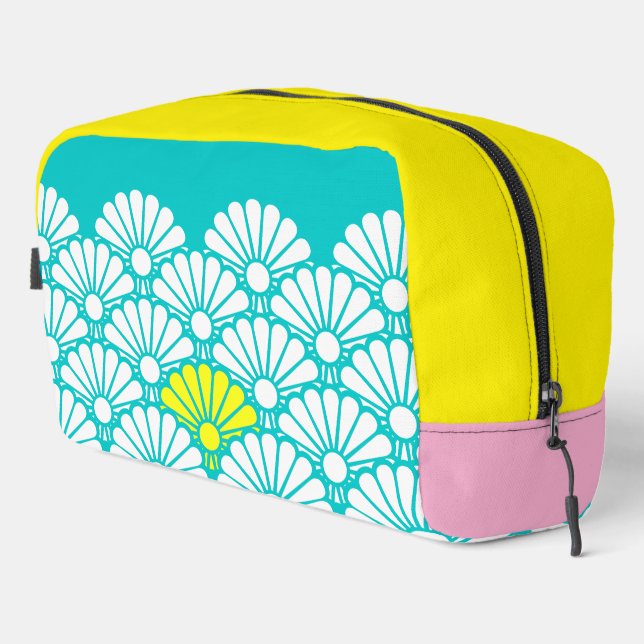 Blue and White Flower Pattern Dopp Kit (Right Corner)