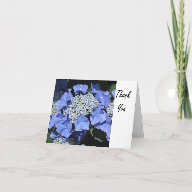 Blue and white flower Thank You card (Front)