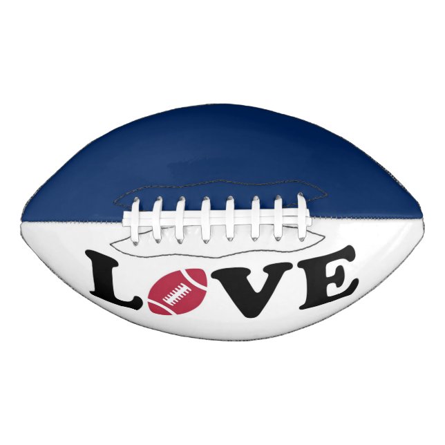 Blue and White Football with Love American Football (Front)