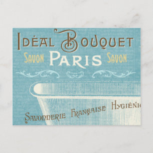 Blue and White French Bathtub Postcard