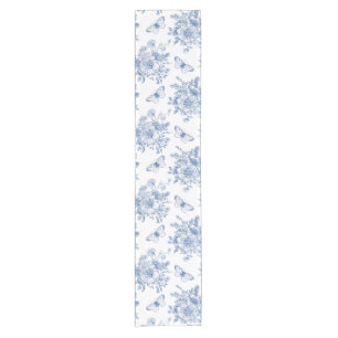Blue And White French Country Short Table Runner
