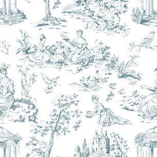 Blue and White French Toile Cushion