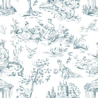 Blue and White French Toile Cushion