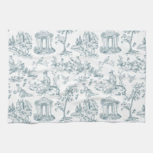 Blue and White French Toile Tea Towel