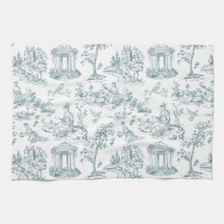 Blue and White French Toile Tea Towel