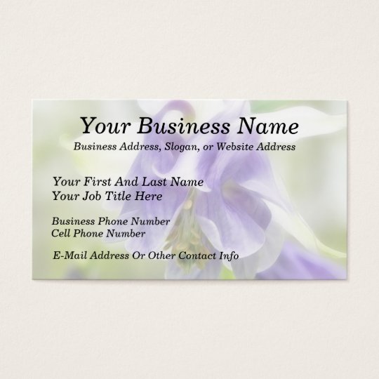 Blue And White Frilly Columbine Business Card
