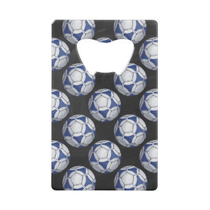 Blue and White Futbal Pattern