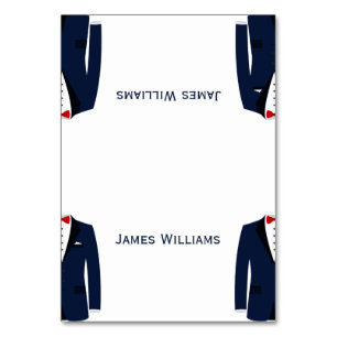 Blue And White Gay Wedding Place Setting Cards