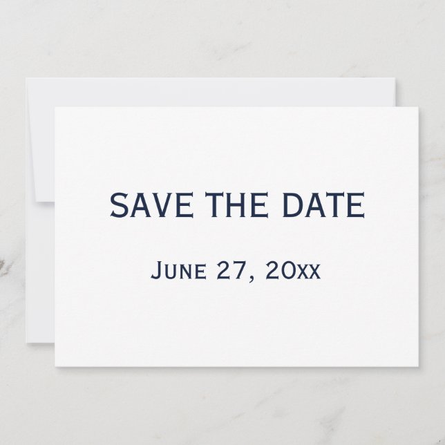 Blue And White Gay Wedding Save The Date Cards (Front)
