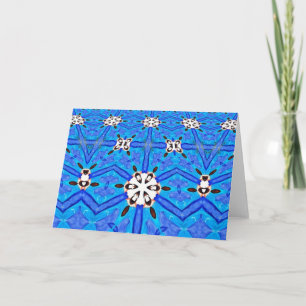 blue and white geometric greeting card