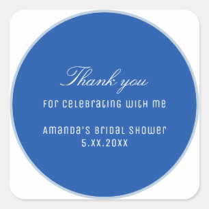 Blue and White Gift Square Sticker