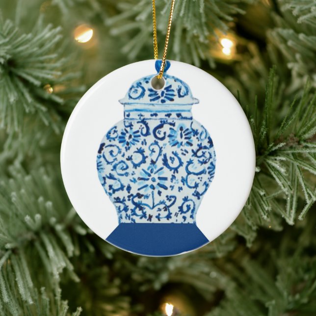 Blue and White Ginger Jar Ceramic Tree Decoration (Tree)