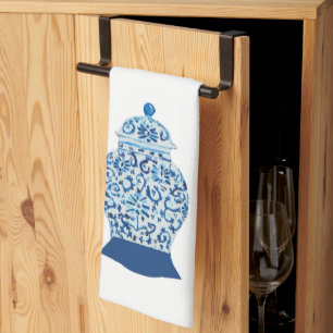 Blue and White Ginger Jars Tea Towel
