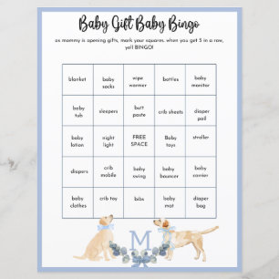 Blue and White Gingham Baby Shower Game