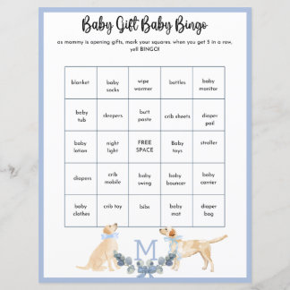 Blue and White Gingham Baby Shower Game