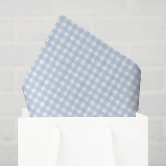 Blue and White Gingham Tissue Paper
