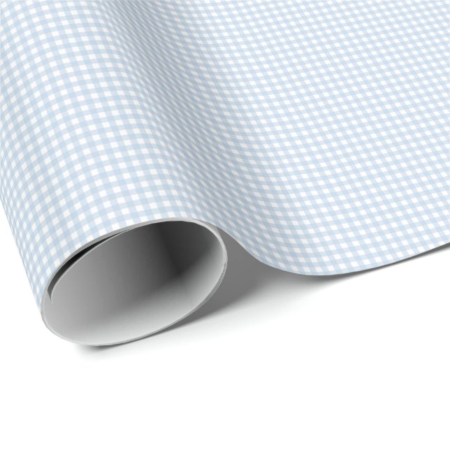 Blue and White Gingham Wrapping Paper (Roll Corner)