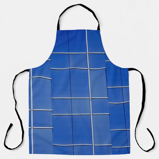 Blue and white glass windows apron (Front)
