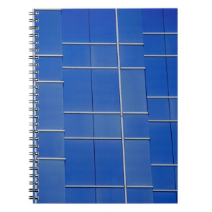 Blue and white glass windows notebook