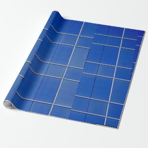 Blue and white glass windows wrapping paper