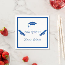 Blue And White Graduation Custom Paper