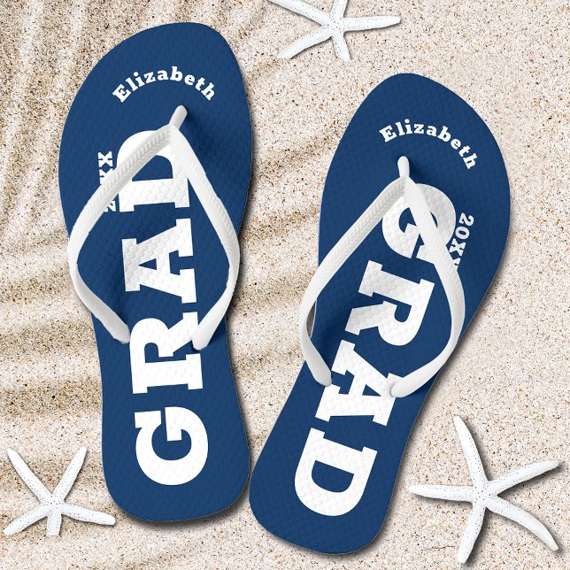 Blue and White Graduation Senior Class Flip Flops (Blue and White Graduation Senior Class Flip Flops)