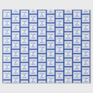 Blue and White Graduation Wrapping Paper 2026