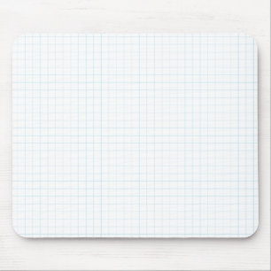 Blue and White Graph Paper Mouse Mat